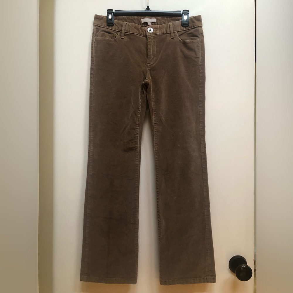 BANANA REPUBLIC Petite Mid-Rise Straight Leg Stretch Corduroy Pants Tan- 27P